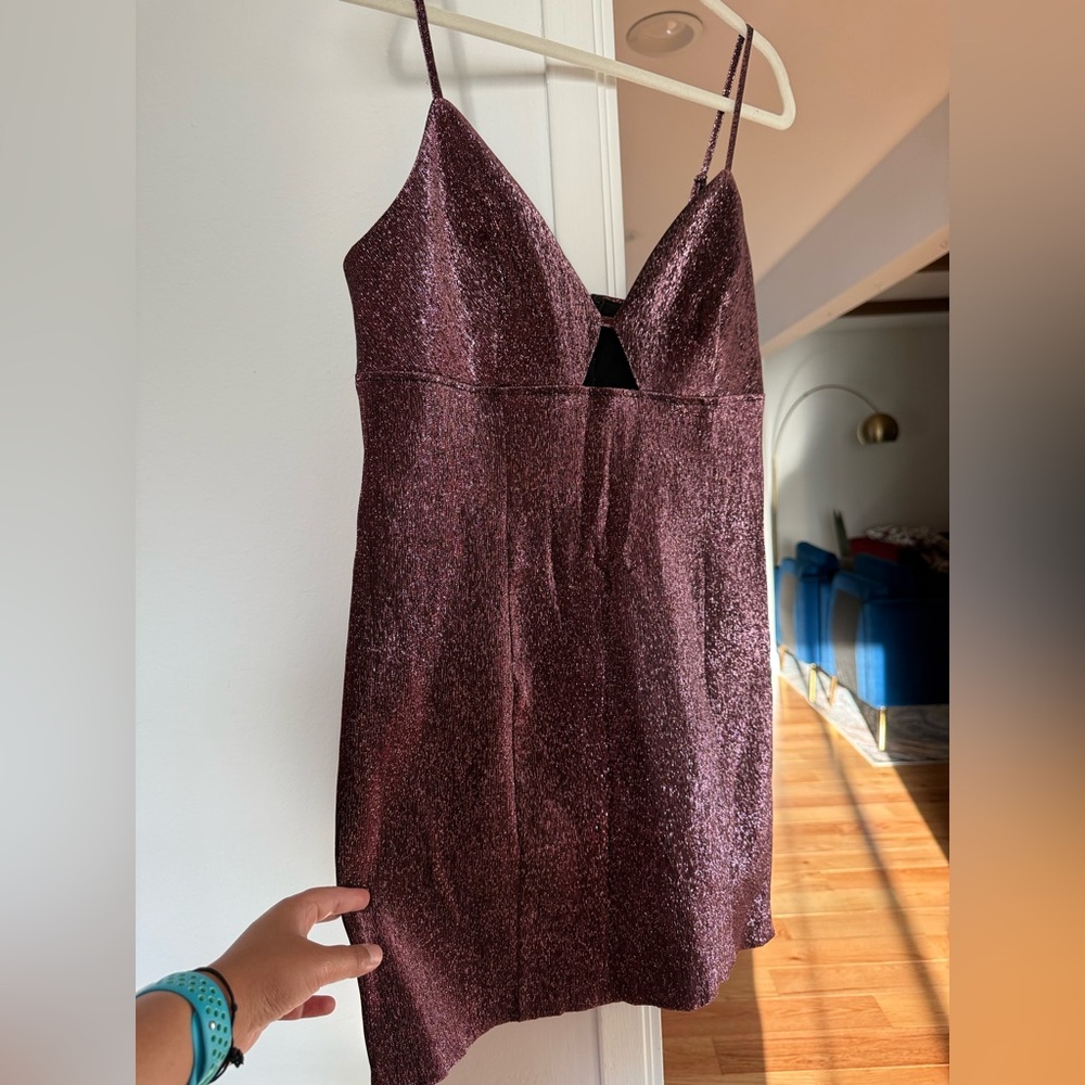 H&M Sparkling Burgundy Mini Dress